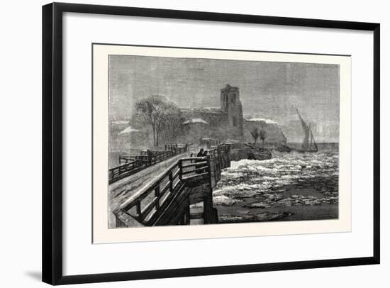 Putney Bridge, London, Christmas, 1879, after a Drawing by A. Severn. Uk-null-Framed Giclee Print