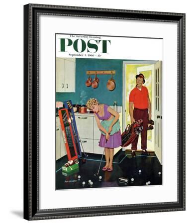 Putting Around In The Kitchen Saturday Evening Post Cover September 3 1960 Giclee Print Richard Sargent Art Com