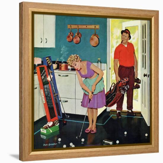 "Putting Around in the Kitchen," September 3, 1960-Richard Sargent-Framed Premier Image Canvas