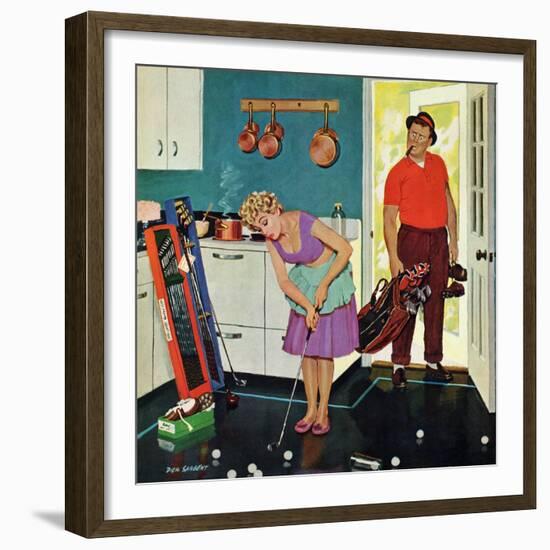 "Putting Around in the Kitchen," September 3, 1960-Richard Sargent-Framed Giclee Print