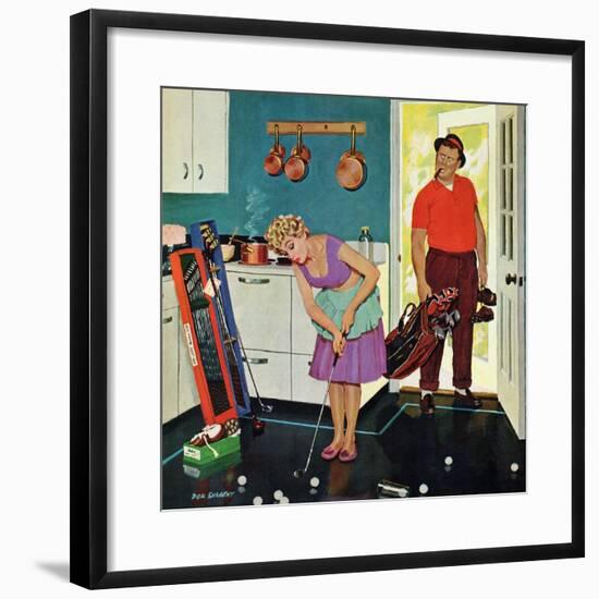 "Putting Around in the Kitchen," September 3, 1960-Richard Sargent-Framed Giclee Print