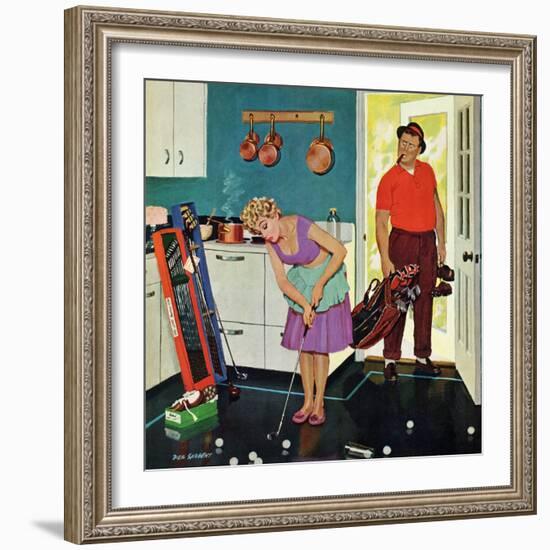 "Putting Around in the Kitchen," September 3, 1960-Richard Sargent-Framed Giclee Print