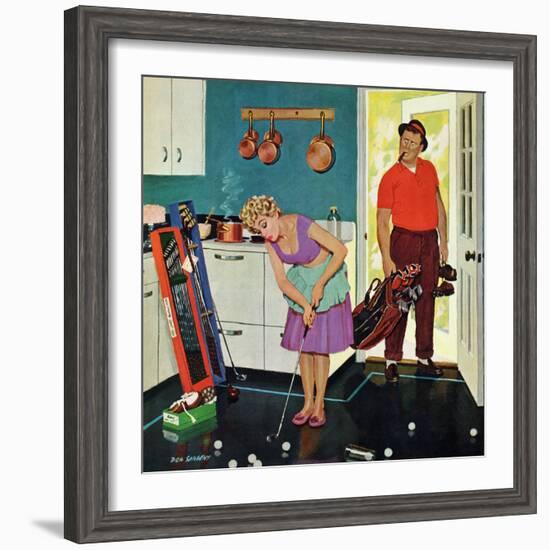 "Putting Around in the Kitchen," September 3, 1960-Richard Sargent-Framed Giclee Print