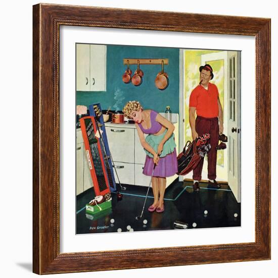 "Putting Around in the Kitchen," September 3, 1960-Richard Sargent-Framed Giclee Print