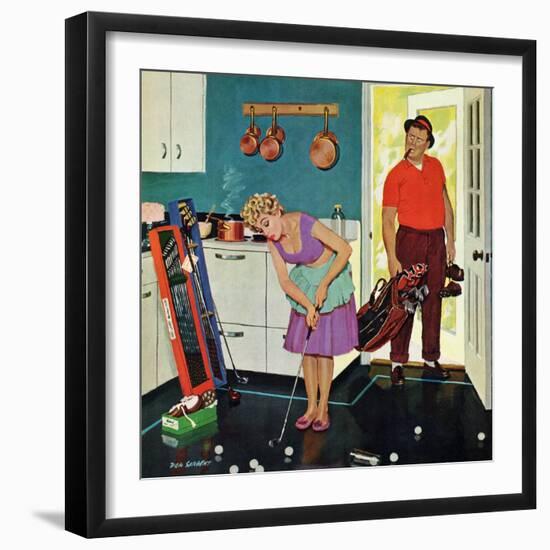 "Putting Around in the Kitchen," September 3, 1960-Richard Sargent-Framed Giclee Print