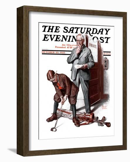 "Putting around the Office," Saturday Evening Post Cover, October 20, 1923-Walter Beach Humphrey-Framed Giclee Print