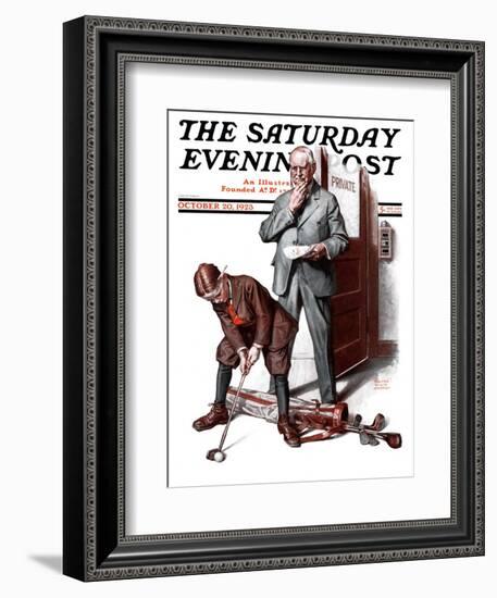 "Putting around the Office," Saturday Evening Post Cover, October 20, 1923-Walter Beach Humphrey-Framed Giclee Print