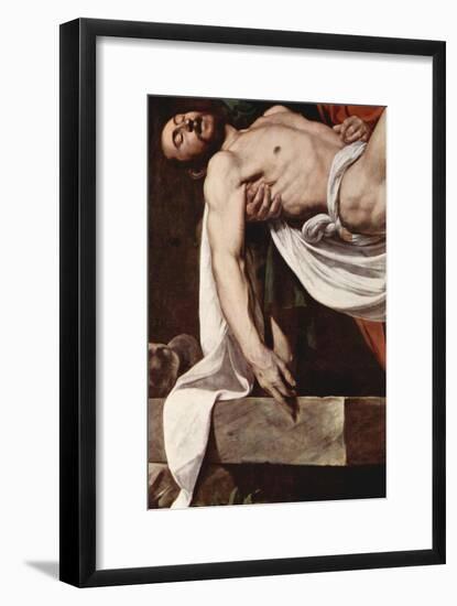 Putting Christ in the Tomb-Caravaggio-Framed Art Print