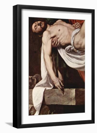 Putting Christ in the Tomb-Caravaggio-Framed Art Print