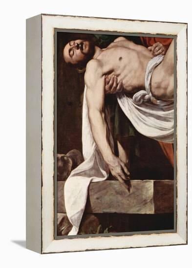 Putting Christ in the Tomb-Caravaggio-Framed Stretched Canvas