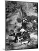 Putting Up a Tent, Some Junior High Girl Scouts Working Toward Camp Craft Badge-Ed Clark-Mounted Photographic Print