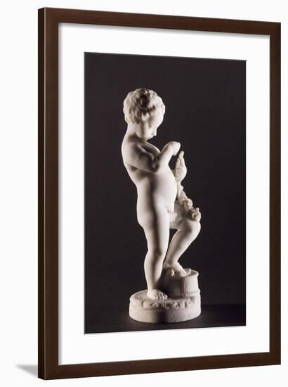 Putto, Allegory of Spring, Bisque Porcelain, France-null-Framed Giclee Print