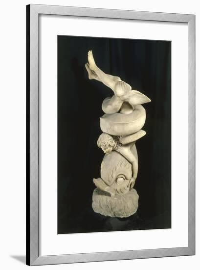 Putto on a Dolphin, Roman Copy after the Original Greek Statue-null-Framed Giclee Print