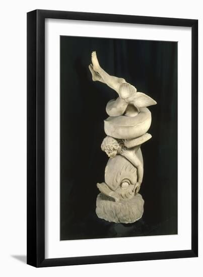 Putto on a Dolphin, Roman Copy after the Original Greek Statue-null-Framed Giclee Print