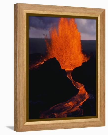 Puu Oo Crater Erupting-Jim Sugar-Framed Premier Image Canvas