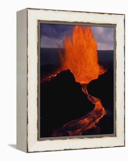 Puu Oo Crater Erupting-Jim Sugar-Framed Premier Image Canvas