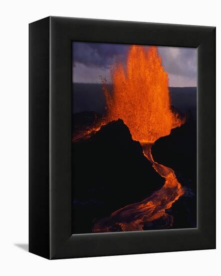 Puu Oo Crater Erupting-Jim Sugar-Framed Premier Image Canvas