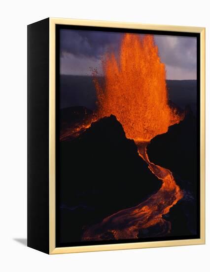 Puu Oo Crater Erupting-Jim Sugar-Framed Premier Image Canvas