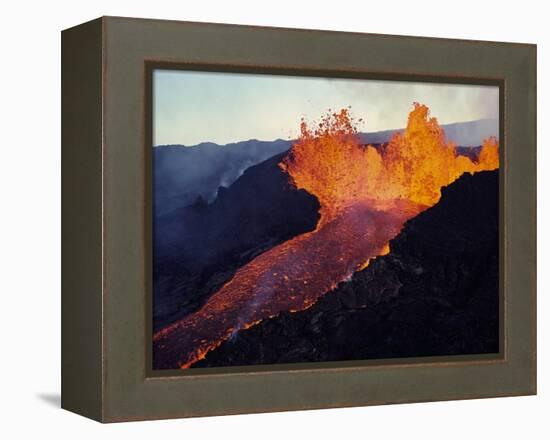 Puu Oo Crater Erupting-Jim Sugar-Framed Premier Image Canvas