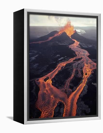 Puu Oo Crater Erupting-Jim Sugar-Framed Premier Image Canvas