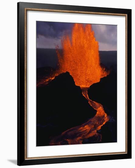 Puu Oo Crater Erupting-Jim Sugar-Framed Photographic Print