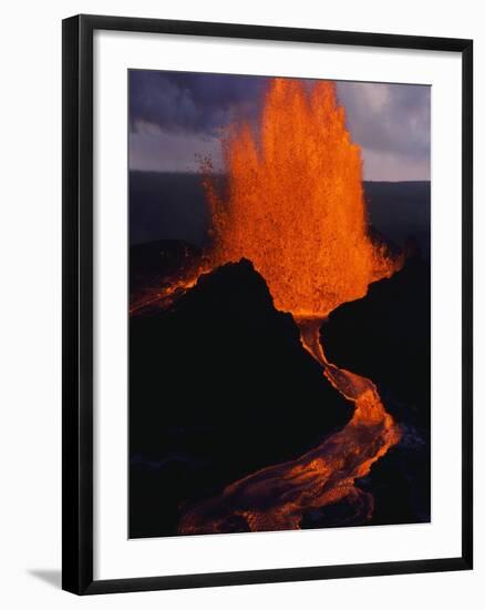 Puu Oo Crater Erupting-Jim Sugar-Framed Photographic Print