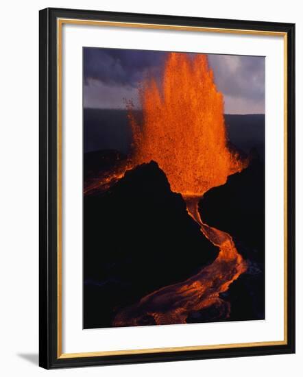 Puu Oo Crater Erupting-Jim Sugar-Framed Photographic Print