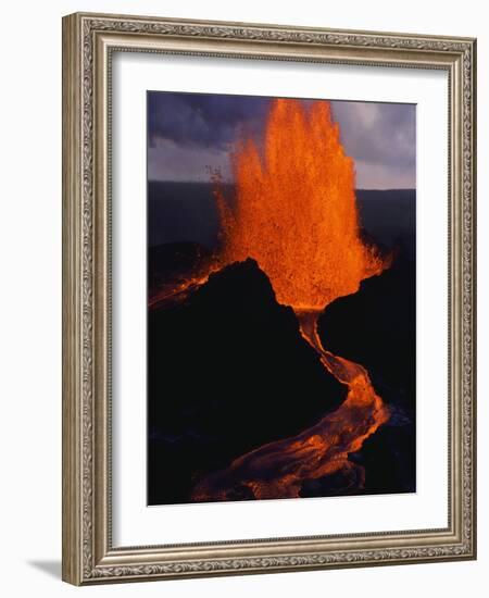 Puu Oo Crater Erupting-Jim Sugar-Framed Photographic Print