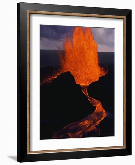 Puu Oo Crater Erupting-Jim Sugar-Framed Photographic Print