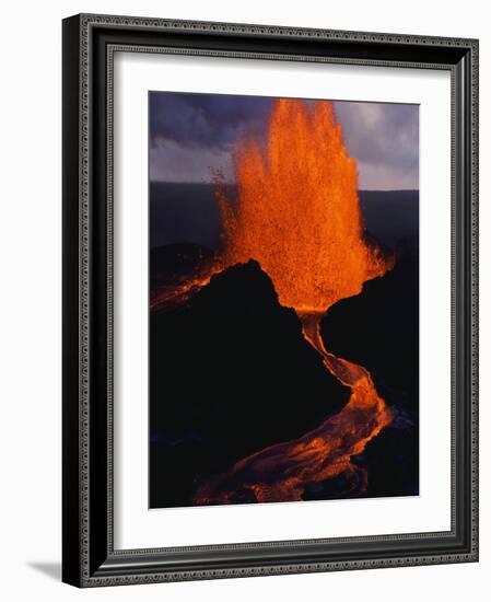 Puu Oo Crater Erupting-Jim Sugar-Framed Photographic Print