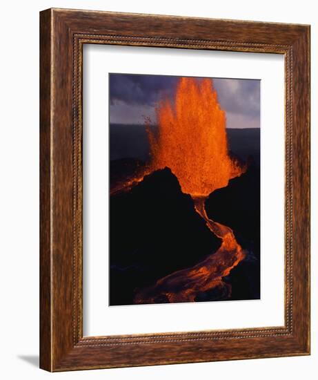 Puu Oo Crater Erupting-Jim Sugar-Framed Photographic Print