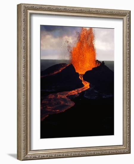 Puu Oo Crater Erupting-Jim Sugar-Framed Photographic Print