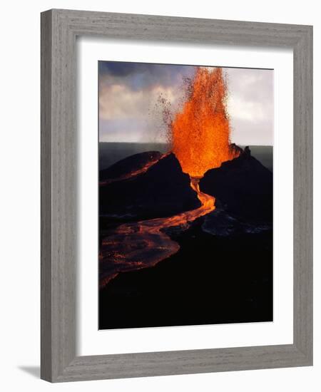 Puu Oo Crater Erupting-Jim Sugar-Framed Photographic Print