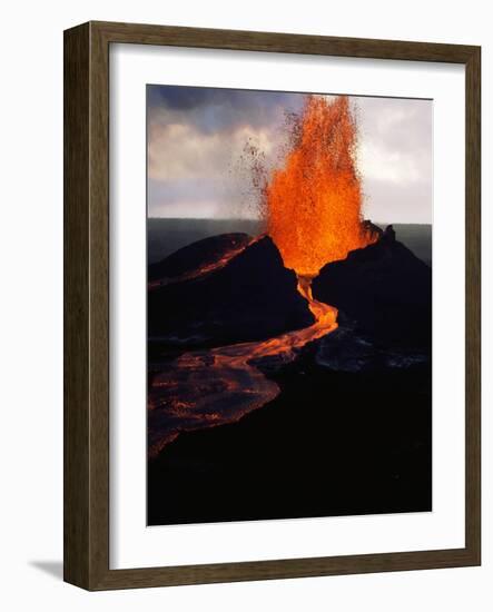 Puu Oo Crater Erupting-Jim Sugar-Framed Photographic Print