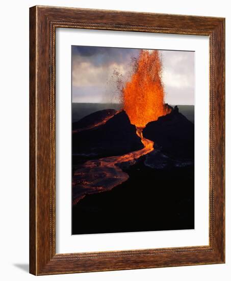 Puu Oo Crater Erupting-Jim Sugar-Framed Photographic Print