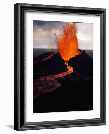 Puu Oo Crater Erupting-Jim Sugar-Framed Photographic Print