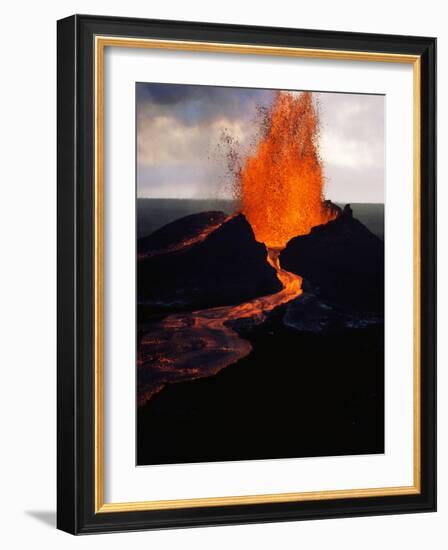 Puu Oo Crater Erupting-Jim Sugar-Framed Photographic Print