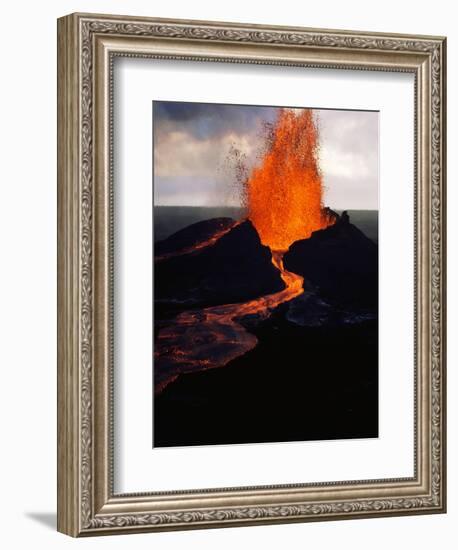 Puu Oo Crater Erupting-Jim Sugar-Framed Photographic Print