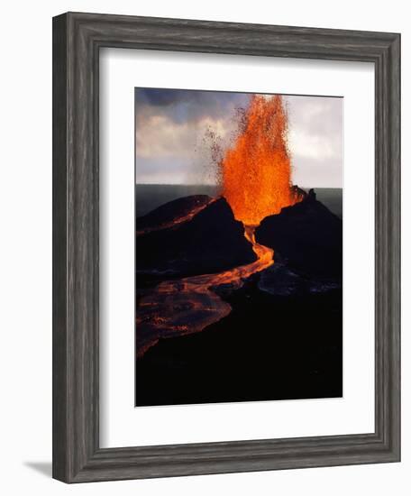 Puu Oo Crater Erupting-Jim Sugar-Framed Photographic Print