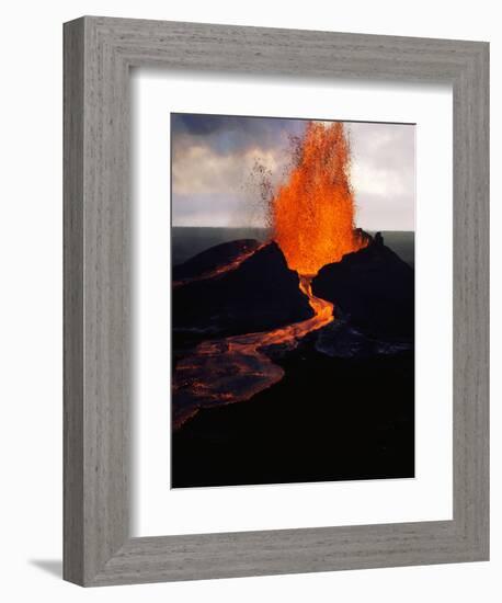 Puu Oo Crater Erupting-Jim Sugar-Framed Photographic Print