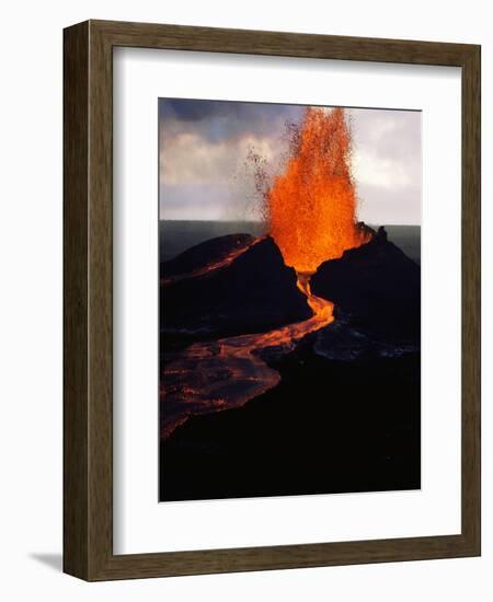 Puu Oo Crater Erupting-Jim Sugar-Framed Photographic Print