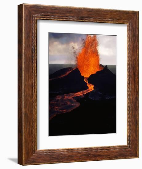 Puu Oo Crater Erupting-Jim Sugar-Framed Photographic Print