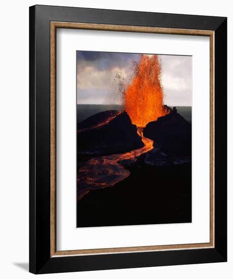 Puu Oo Crater Erupting-Jim Sugar-Framed Photographic Print