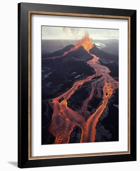 Puu Oo Crater Erupting-Jim Sugar-Framed Photographic Print