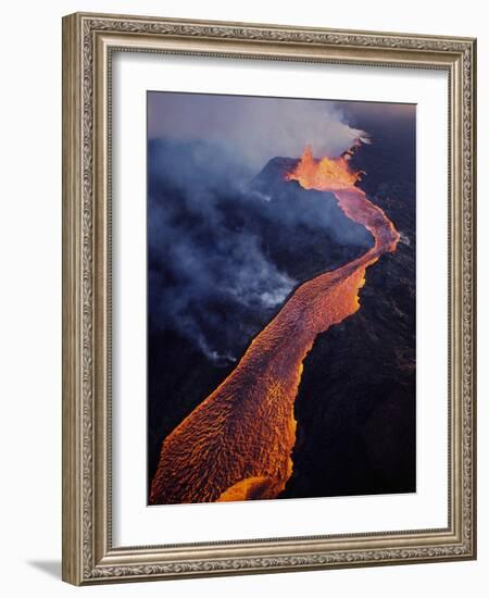 Puu Oo Crater Erupting-Jim Sugar-Framed Photographic Print