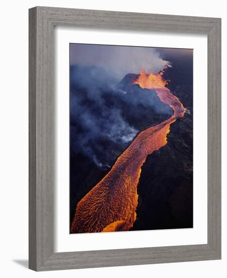 Puu Oo Crater Erupting-Jim Sugar-Framed Photographic Print