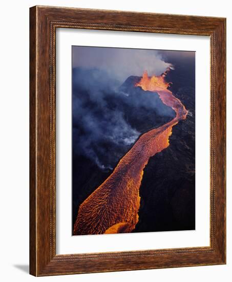 Puu Oo Crater Erupting-Jim Sugar-Framed Photographic Print