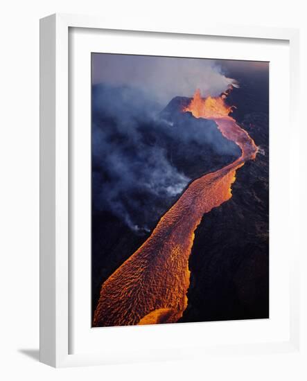 Puu Oo Crater Erupting-Jim Sugar-Framed Photographic Print