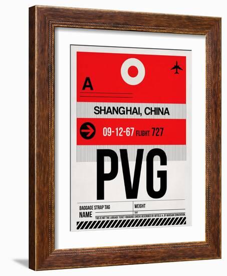 PVG Shanghai Luggage Tag I-NaxArt-Framed Art Print