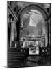 Pvt. Paul Oglesby, 30th Infantry, Standing in Reverence Before Altar in Damaged Catholic Church-Benson-Mounted Photographic Print